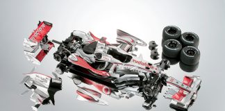 Image of the ModelSpace scale model McLaren MP4-23 Formula One car, as a cover image for a blog about Lewis Hamilton's first F1 championship winning season