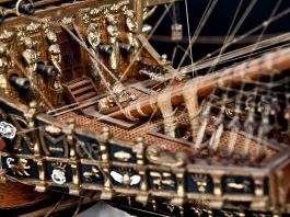 Image of the De Agostini ModelSpace 1:84 HMS Sovereign of the Seas scale model, as the cover image for a blog about how to create a historically accurate scale model.
