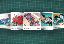 Image of scale modelling cutting board with polaroids of various De Agostini ModelSpace scale models, as cover image for a blog about the ModelSpace December scale modeller of the month - Roy Fitzsimmonds.