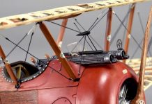 Image of DeAgostini ModelSpace 1:16 scale Sopwith Camel model plane, as part of a blog about the Sopwith Camel's WWI history.
