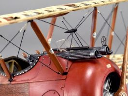 Image of DeAgostini ModelSpace 1:16 scale Sopwith Camel model plane, as part of a blog about the Sopwith Camel's WWI history.