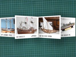 Image of scale modelling cutting board with polaroids of various De Agostini ModelSpace scale models, as cover image for a blog about the ModelSpace April scale modeller of the month - Jason Port.