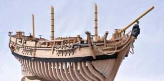 Image of the ModelSpace 1:48 HMS Bounty admiralty model, as part of a blog about how to build scale model ships.