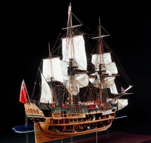 Model of Battle of Trafalgar ship HMS Victory.
