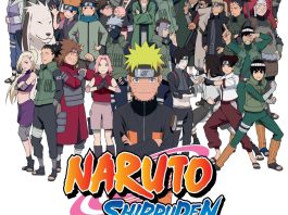 Naruto Shippuden characters standing as a group.