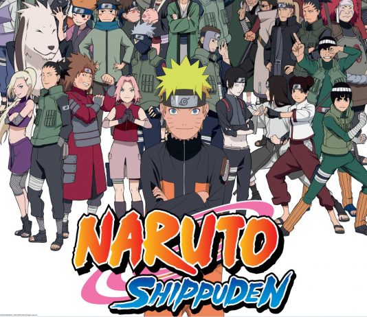 Naruto Shippuden characters standing as a group.