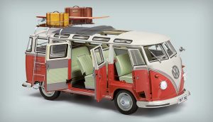 Iconic Volkswagen van from the 60s and 70s.